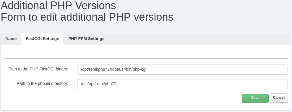 ispconfig add php fastcgi settings